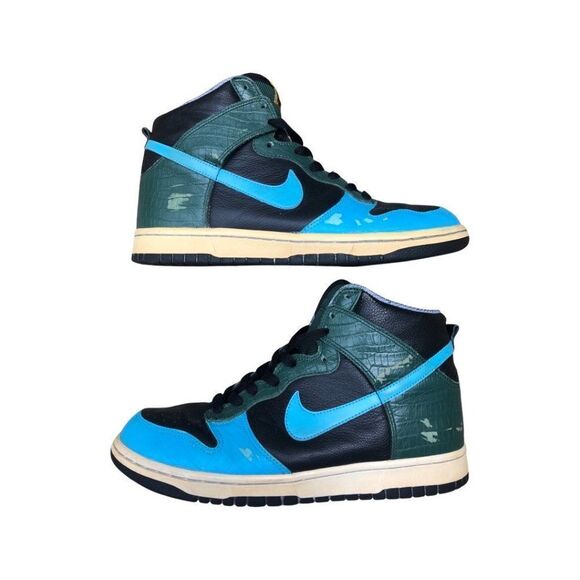 Vintage 2006 Nike Dunk High Blue Black Forest Size 7.5 - Picture 11 of 13